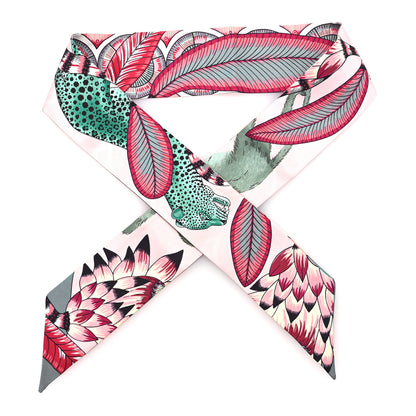 Hermes Silk The Savana Dance Twilly Rose Nacre Vert Framboise 1 of 4