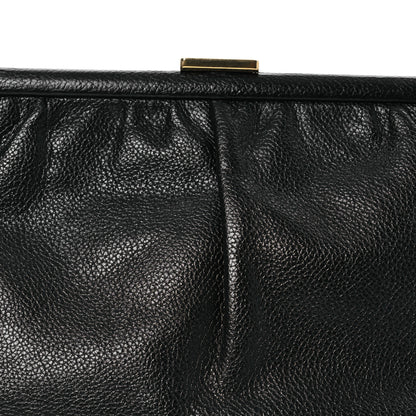 Balenciaga Grained Calfskin Logo Cloud Clutch XL Black 8 of 11