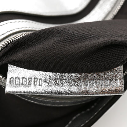 Fendi Vitello Catalan Mirror FF 1974 Embossed Large Baguette Argento 6 of 9