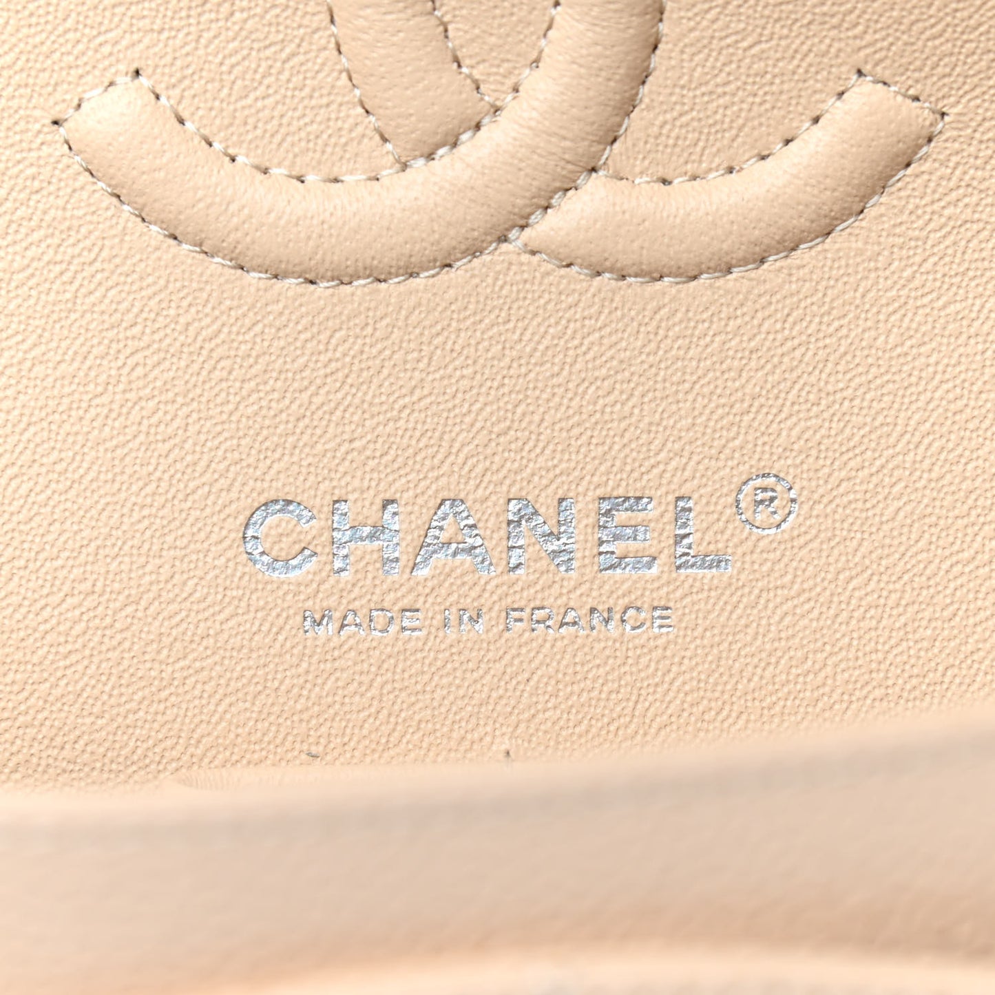 Caviar Quilted Small Double Flap Beige