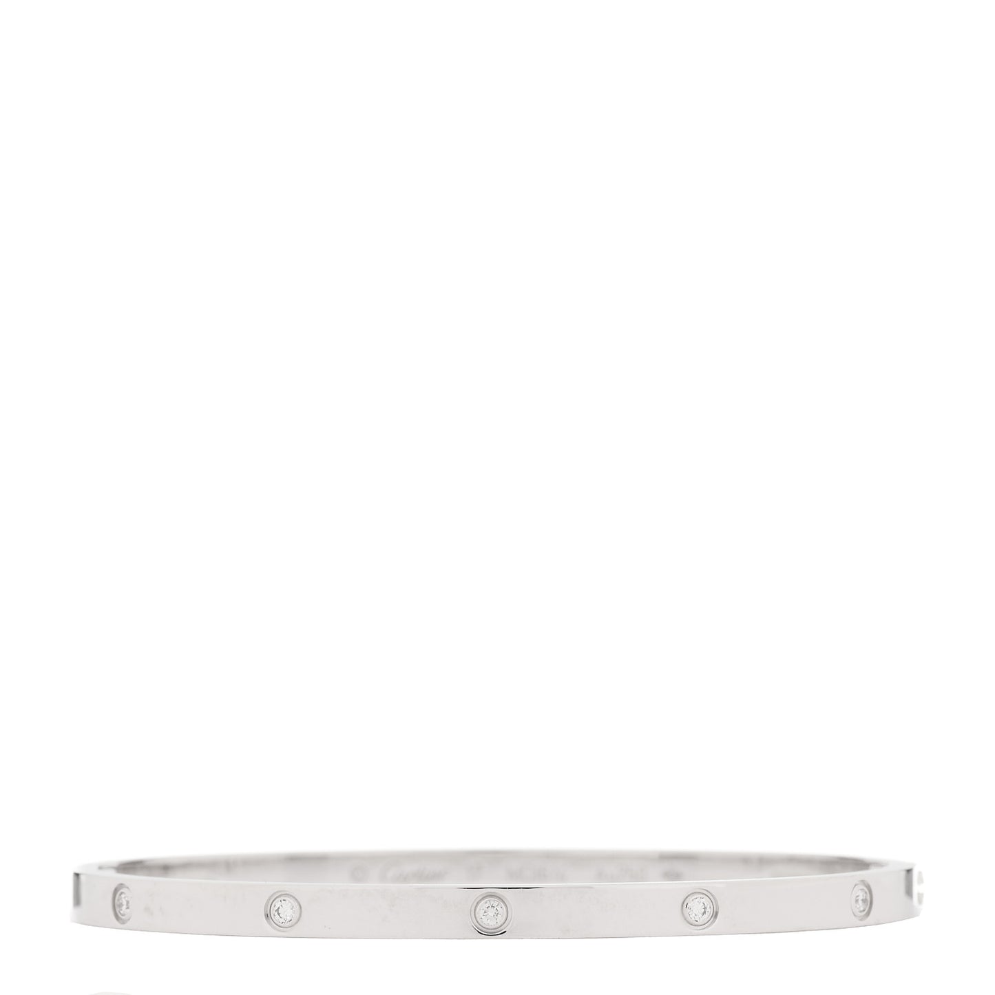 18K White Gold 10 Diamond Small LOVE Bracelet 17