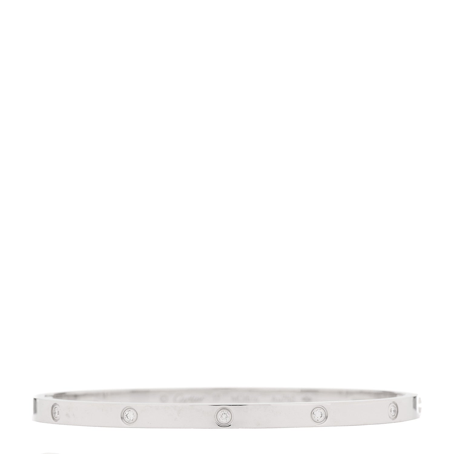 Cartier 18K White Gold 10 Diamond Small LOVE Bracelet 17 1 of 10