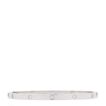 Cartier 18K White Gold 10 Diamond Small LOVE Bracelet 17 1 of 10