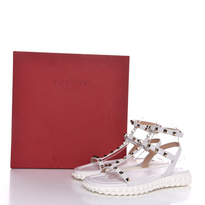 Valentino Garavani Calfskin Rockstud Gladiator Sandals 38 White 7 of 7