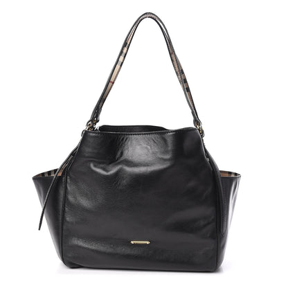Burberry Calfskin Haymarket Check Small Canterbury Tote Black 3 of 21