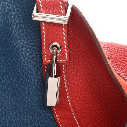 Hermes Taurillon Clemence Picotin Lock 26 GM Rouge Casaque Bleu Thalassa 8 of 8