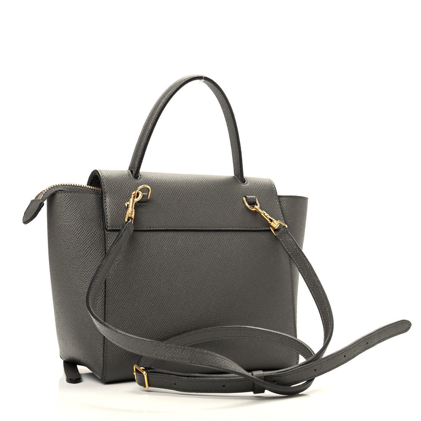 Grained Calfskin Nano Belt Bag Grey