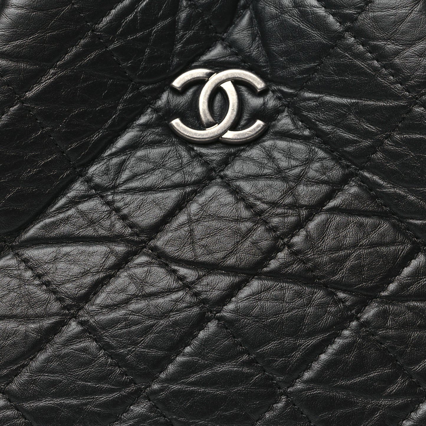 Aged Calfskin Quilted Small Gabrielle Backpack Black