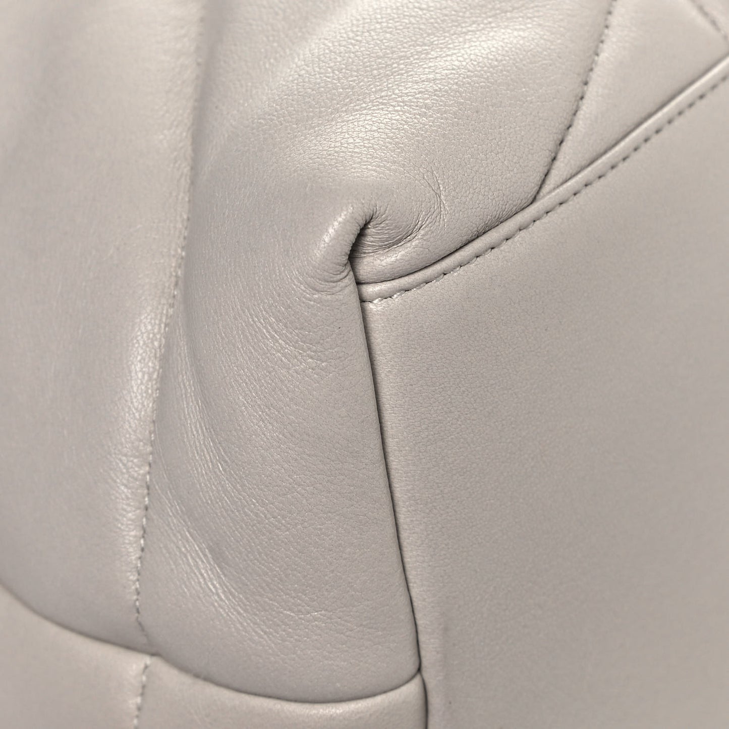 Lambskin Quilted Medium Loulou Puffer Monogram Chain Satchel Crema Soft
