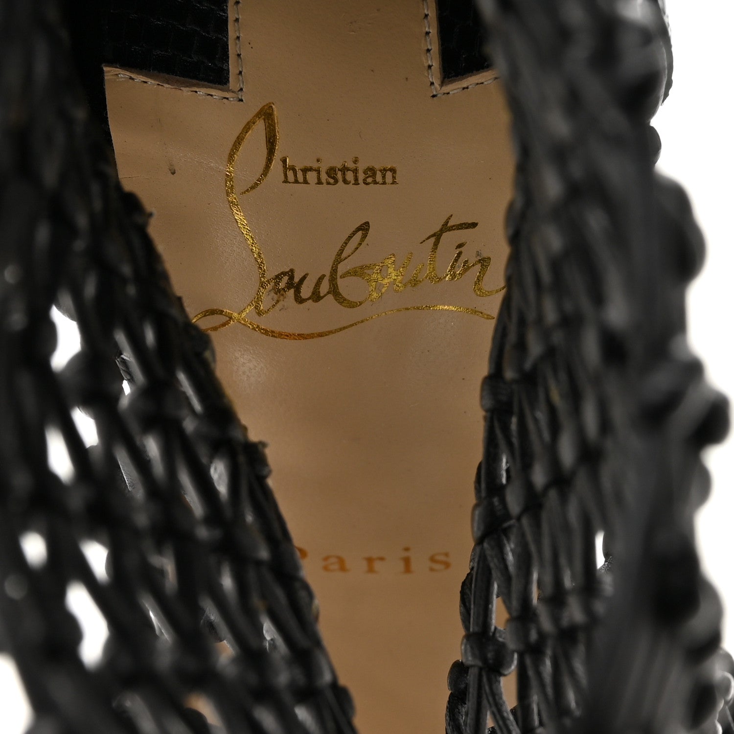 Christian Louboutin Nappa Lizard Embossed Corfou 100 Heel Sandals