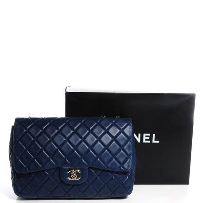Chanel Lambskin Jumbo Single Flap Dark Blue 5 of 9