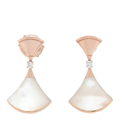 Bulgari 18K Rose Gold Diamond Mother of Pearl Divas' Dream Earrings 1 of 4