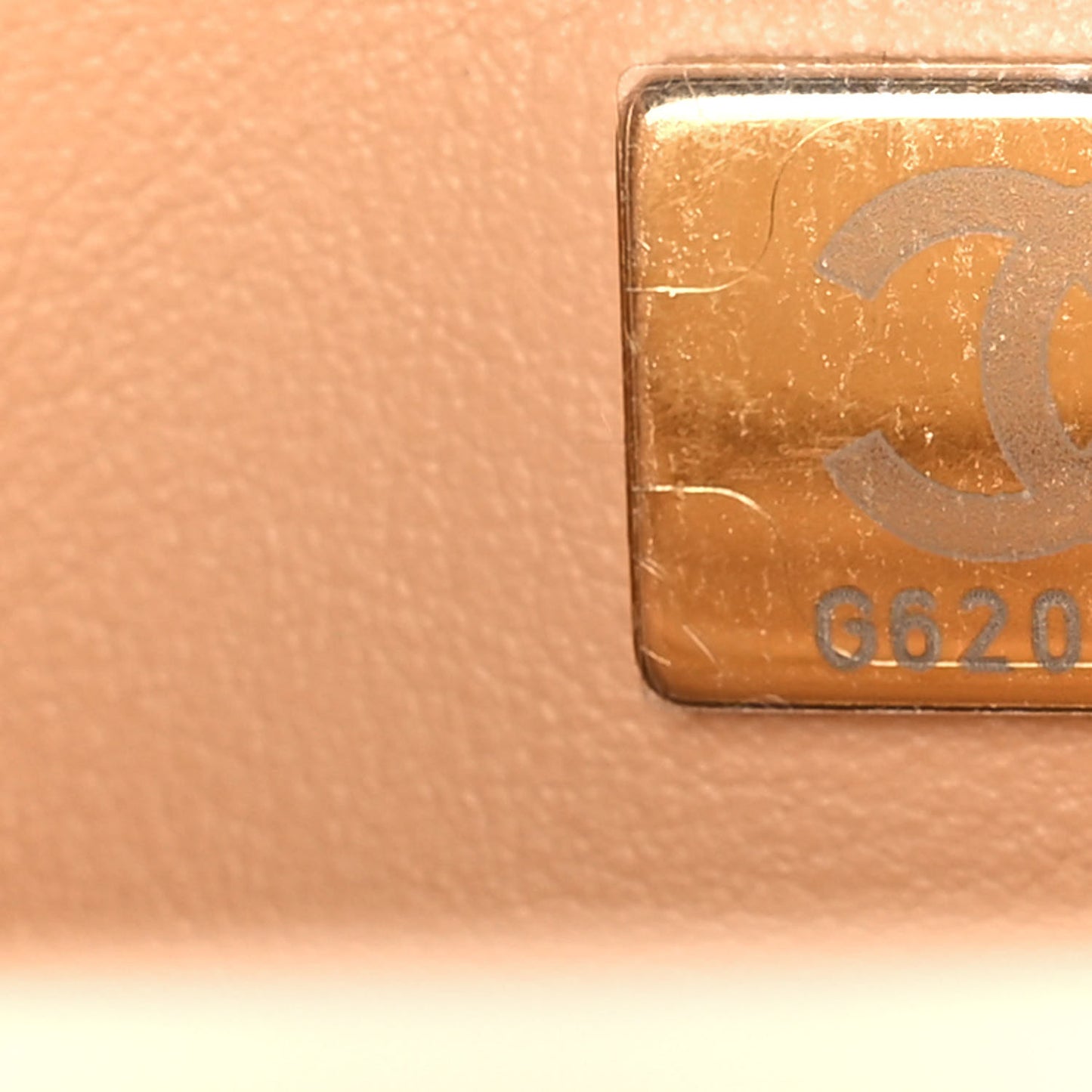 Lambskin Quilted Mini Rectangular Pearl Crush Flap Beige