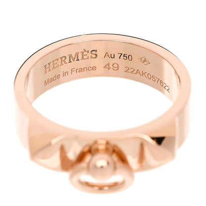 Hermes 18K Rose Gold PM Collier De Chien Ring 49 5 4 of 5