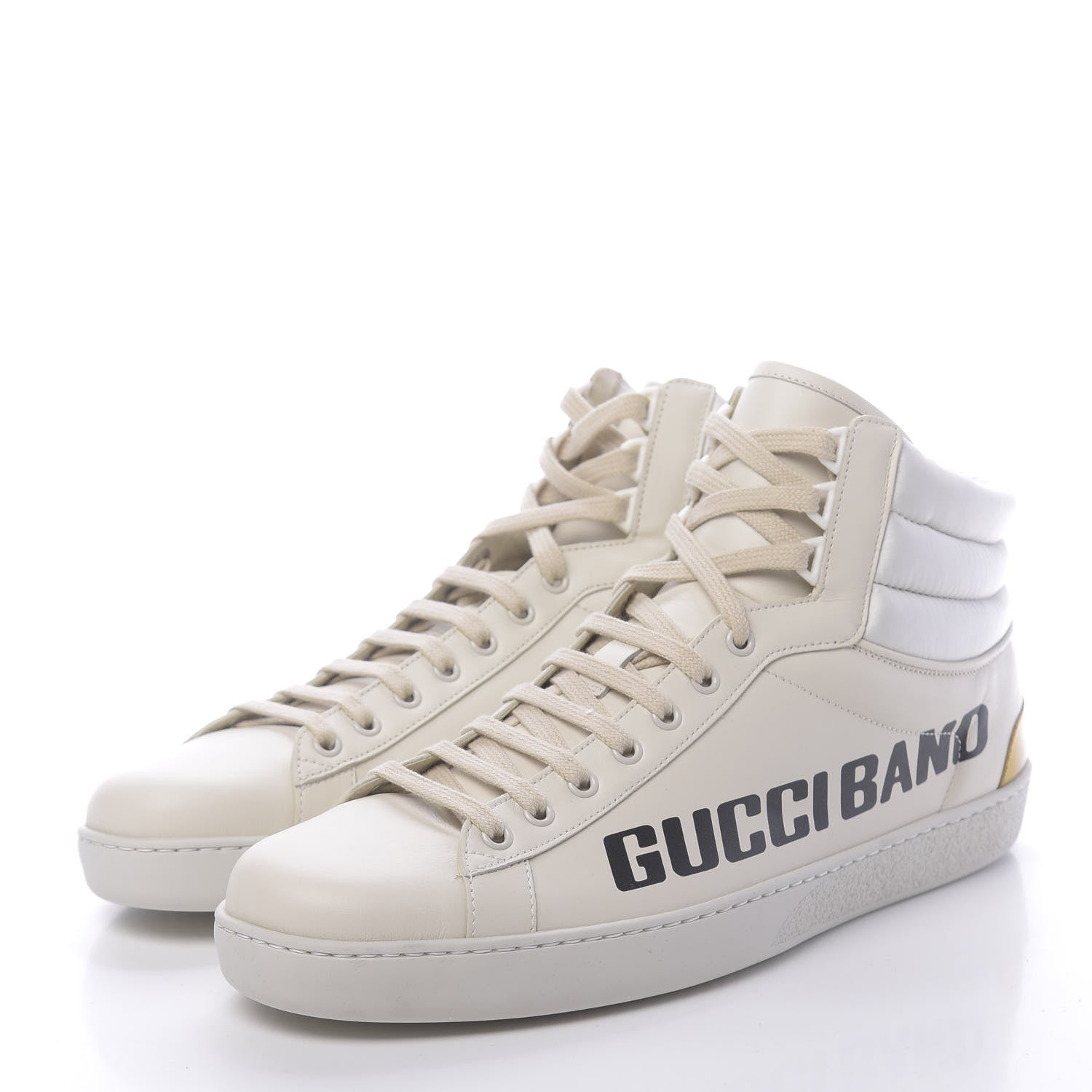 Gucci Calfskin Gucci Band Mens Ace High Top Sneakers 12 Mystic White 3 of 11