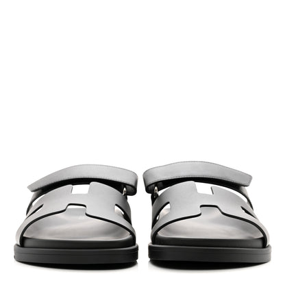 Hermes Calfskin Womens Chypre Sandals 38.5 Black 2 of 9