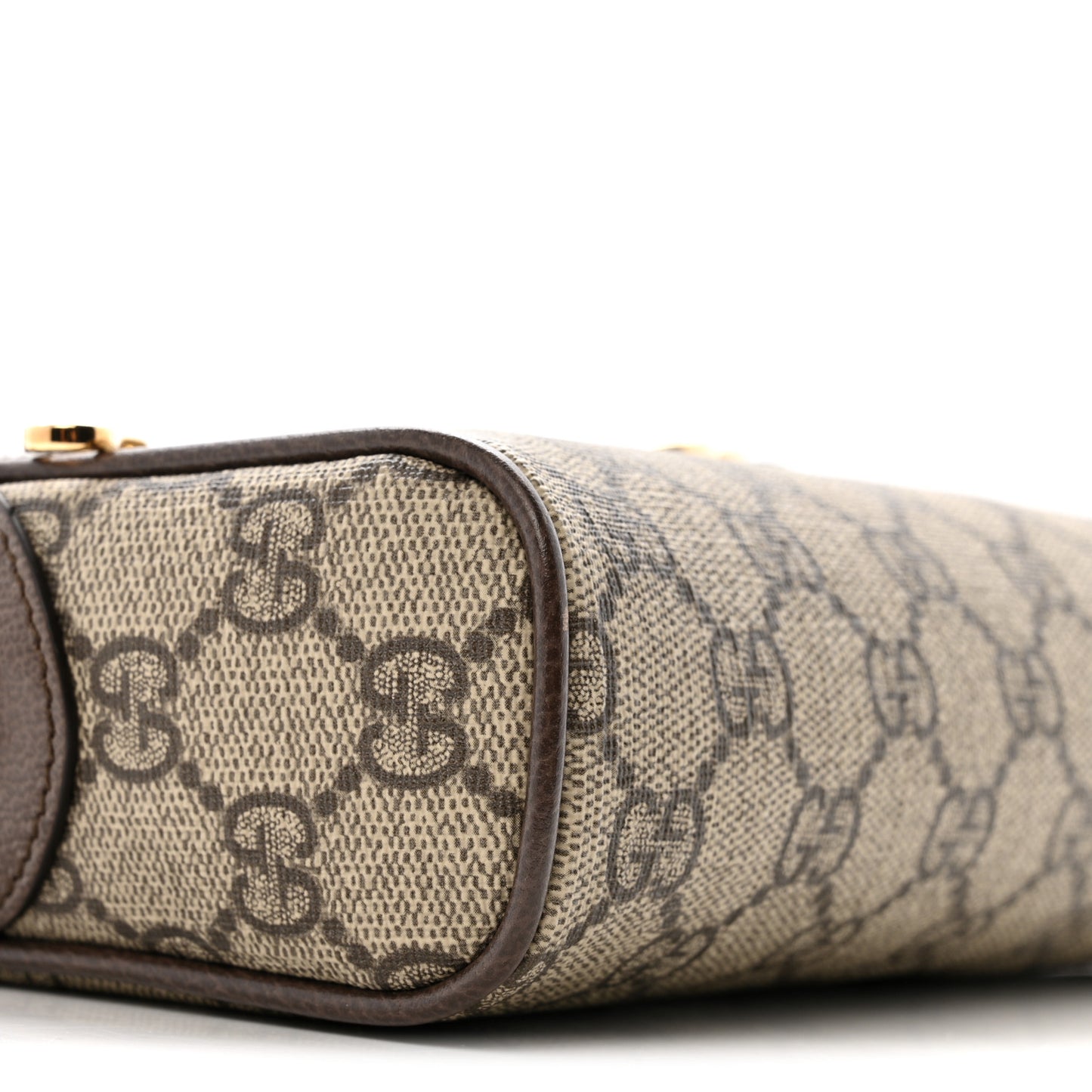 GG Supreme Monogram Textured Calfskin Super Mini Ophidia Shoulder Bag Beige Ebony New Acero