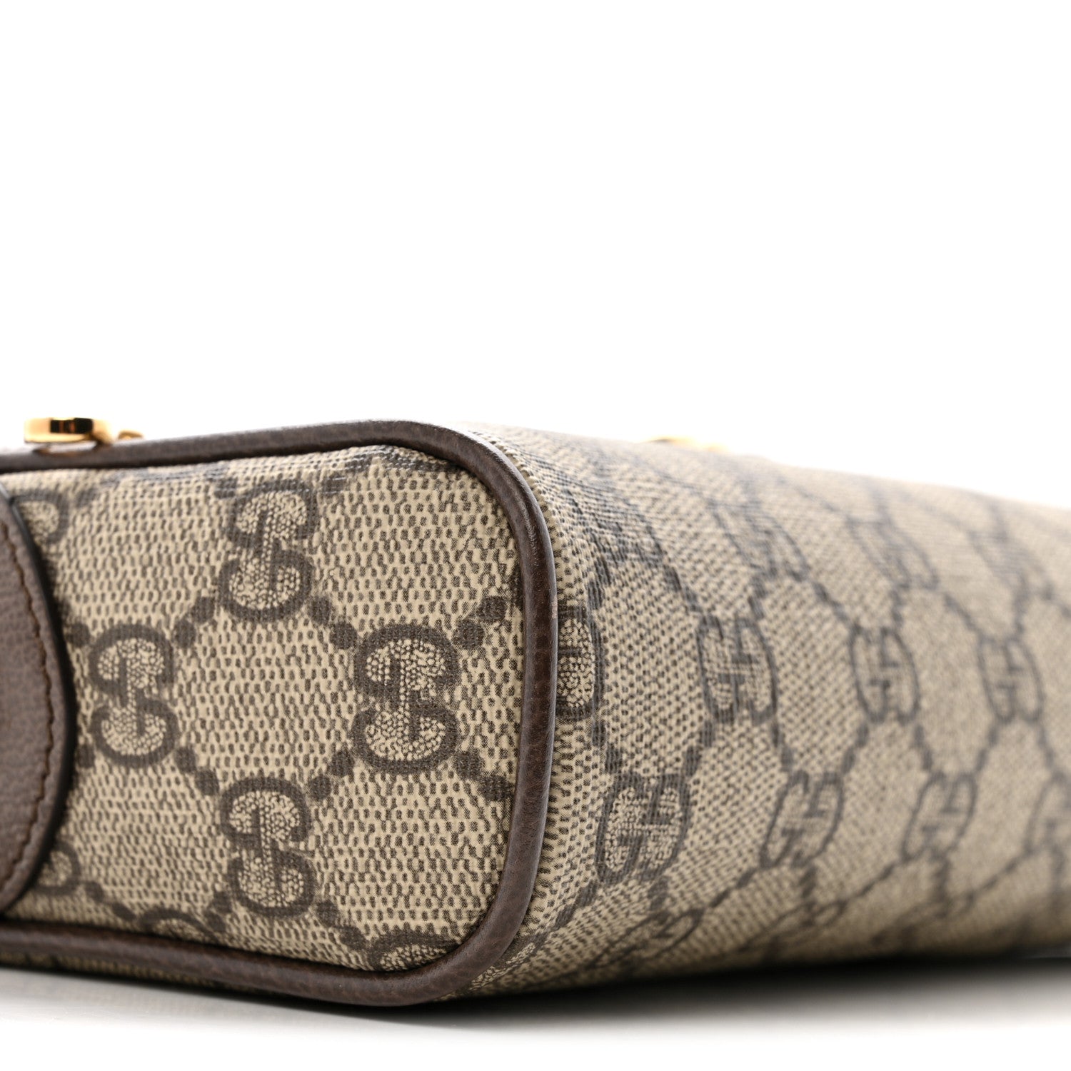 Gucci GG Supreme Monogram Textured Calfskin Super Mini Ophidia Shoulder Bag Beige Ebony New Acero 9 of 12