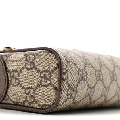Gucci GG Supreme Monogram Textured Calfskin Super Mini Ophidia Shoulder Bag Beige Ebony New Acero 9 of 12