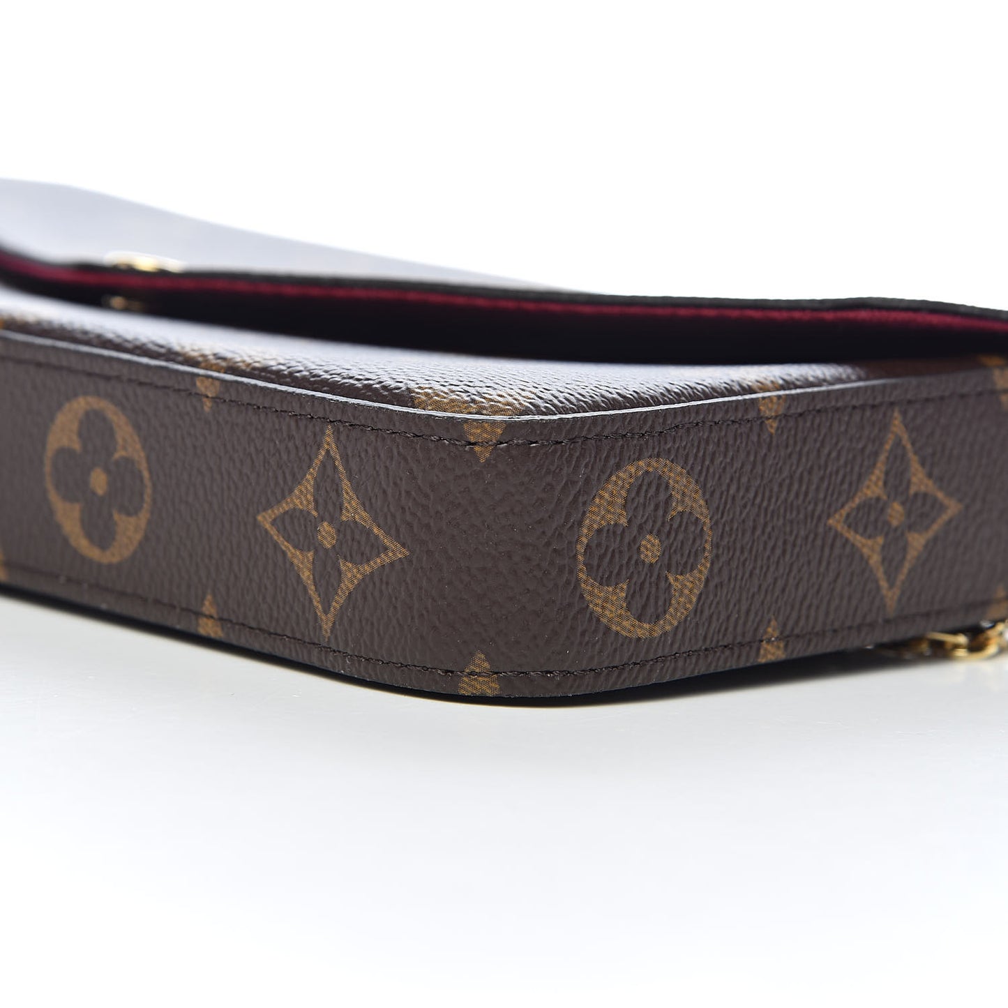 Monogram Pochette Felicie Chain Wallet Fuchsia