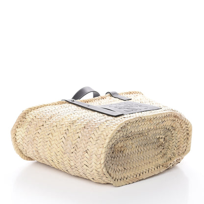 Loewe Raffia Basket Tote Bag Natural Black 3 of 8