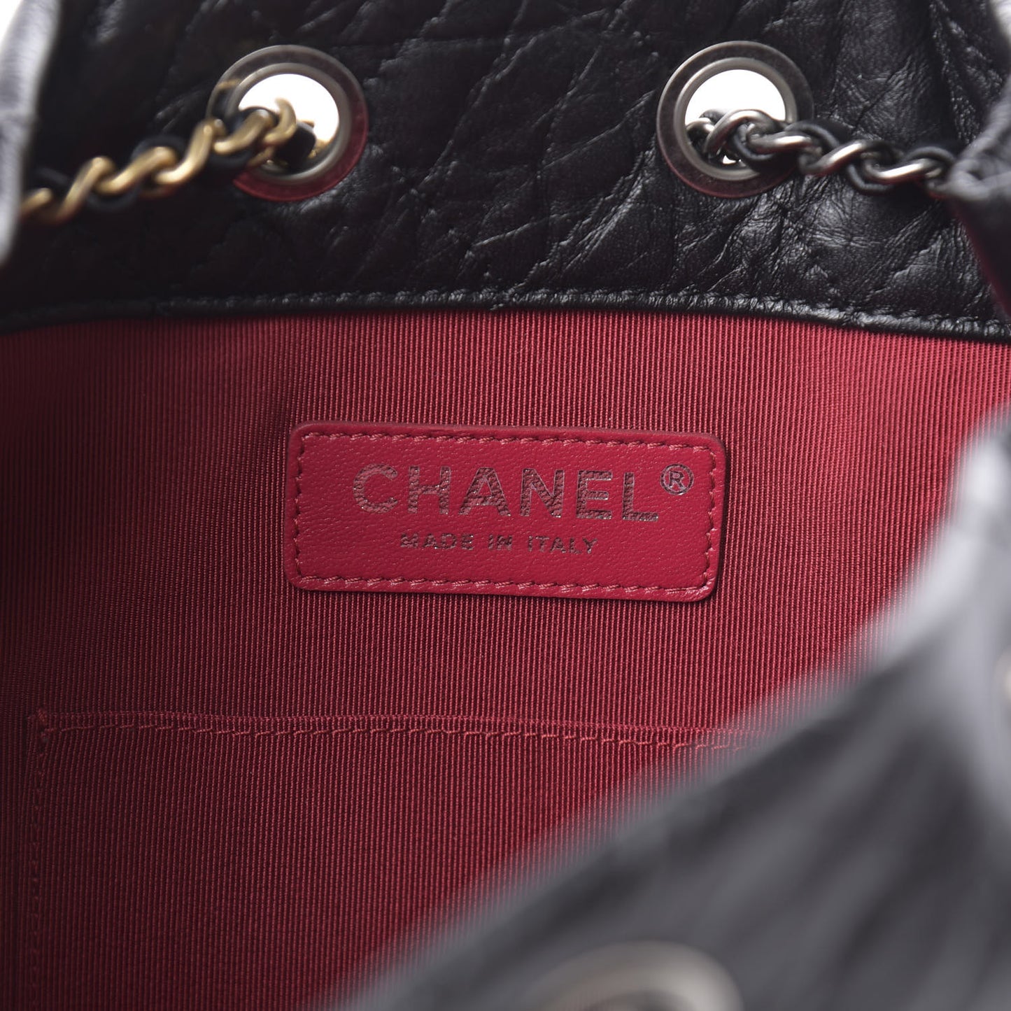 Aged Calfskin Quilted Small Gabrielle Backpack Black