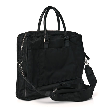 Prada Tessuto Nylon Saffiano Metal Triangle Logo Work Bag Black 2 of 15