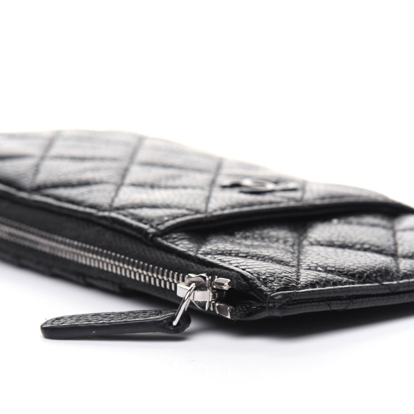 Caviar Quilted Classic Flat Wallet Pouch So Black