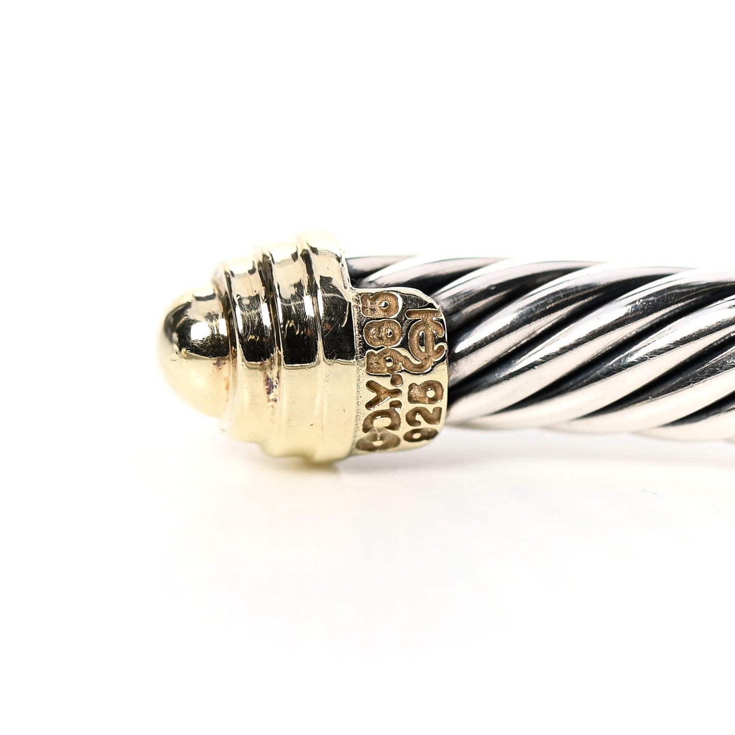 Sterling Silver 14K Yellow Gold 5mm Cable Classics Bracelet