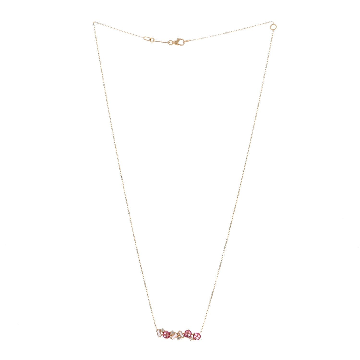 Suzanne Kalan 14K Rose Gold Diamond Morganite Pink Topaz Amalfi Blend Pink Ombre Pendant Necklace 2 of 4