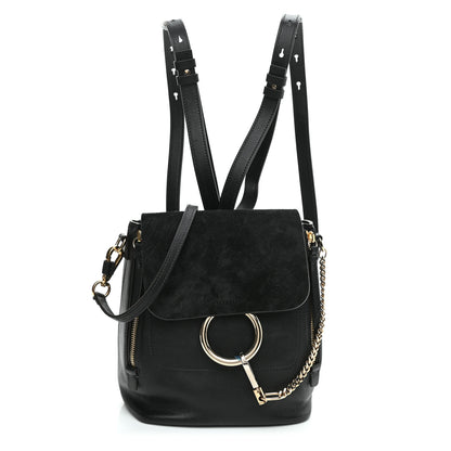 Chloe Suede Calfskin Small Faye Backpack Black 1 of 9