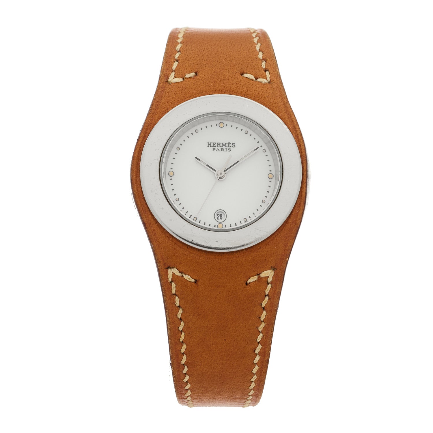 Hermes Stainless Steel Barenia 30mm Harnais Quartz Watch Fauve 1 of 4