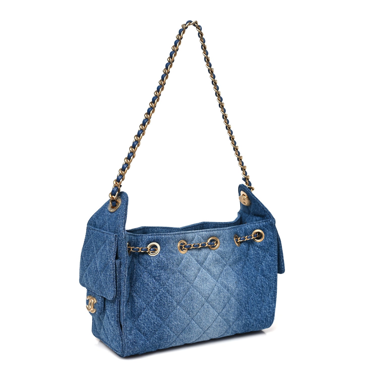 Chanel Washed Denim Quilted Mini Chanel 25 Handbag Blue 3 of 10