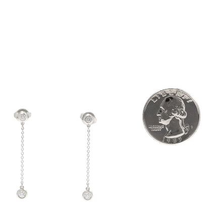 Tiffany Sterling Silver Diamond .24ct Elsa Peretti Diamonds by the Yard Drop Earrings 2 of 4