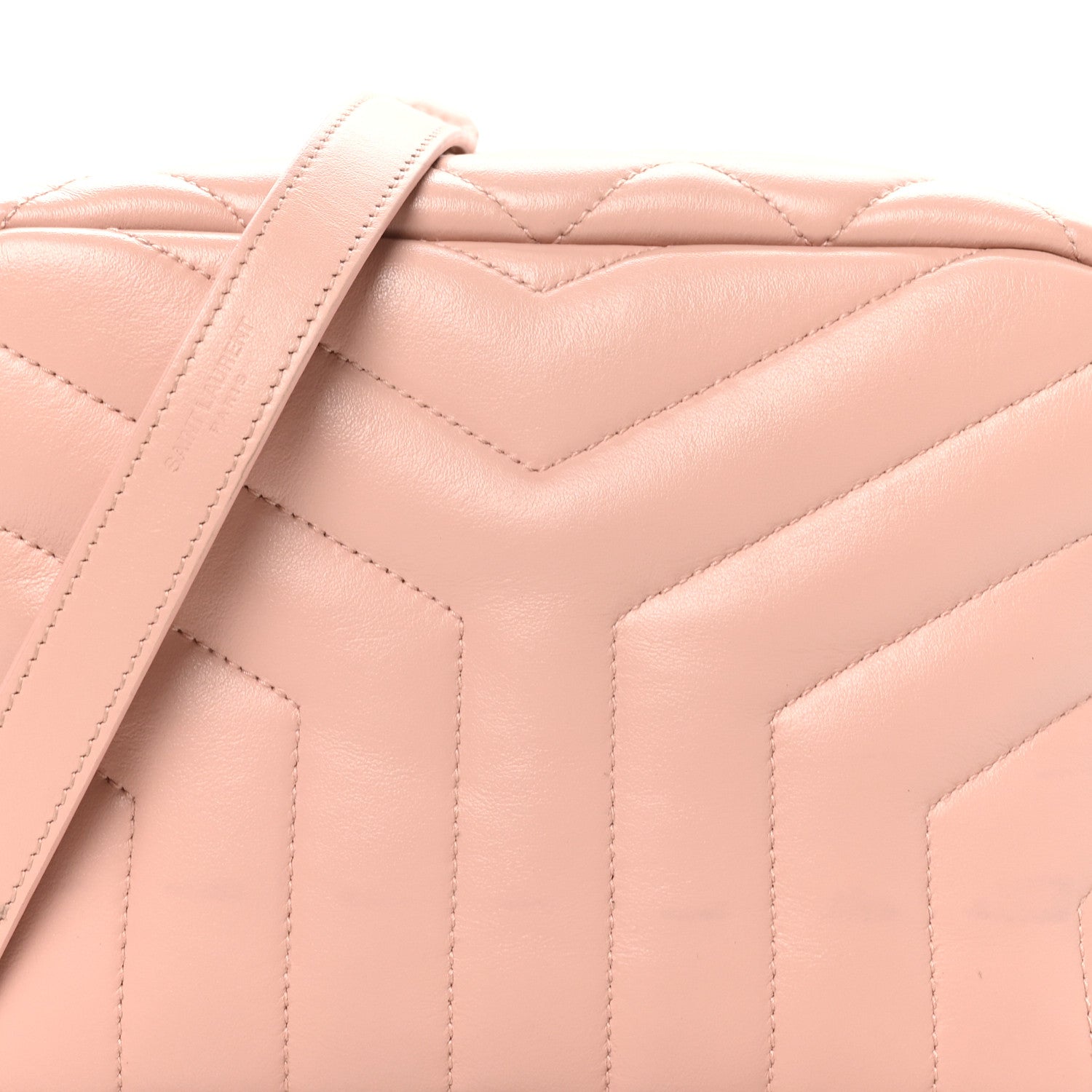 Saint Laurent Calfskin Y Quilted Monogram Small Loulou Camera Pale Pink 8 of 10