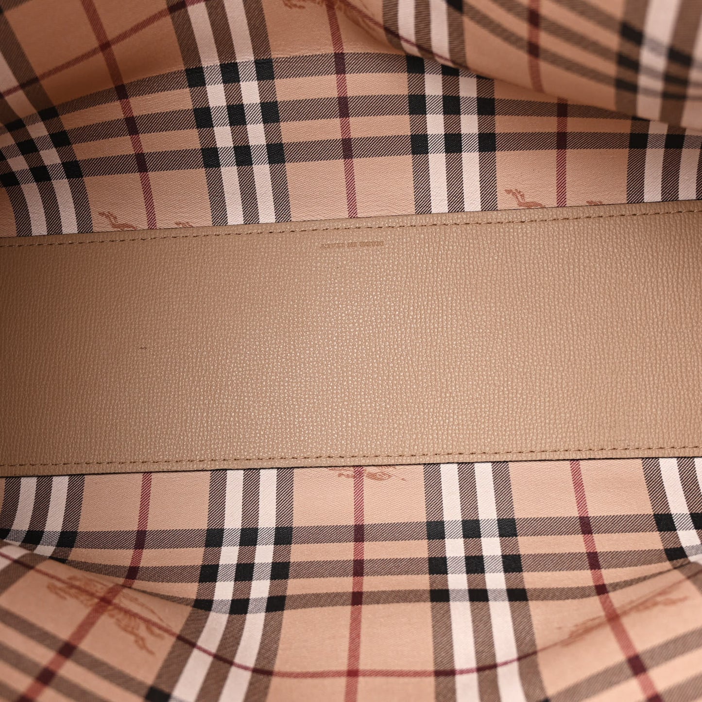 Grainy Calfskin Haymarket Check Medium Reversible Tote Camel