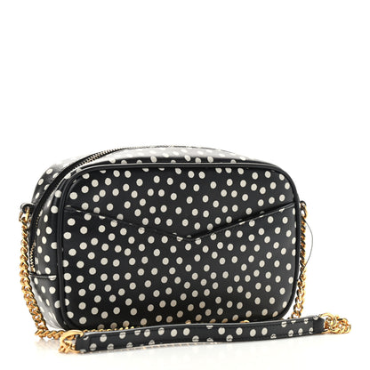 Saint Laurent Calfskin Printed Polka Dot Mini Lou Camera Bag Black Crema Soft 3 of 9