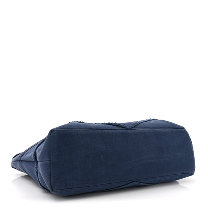 Chanel Denim Chevron Coco Tote Navy 4 of 12
