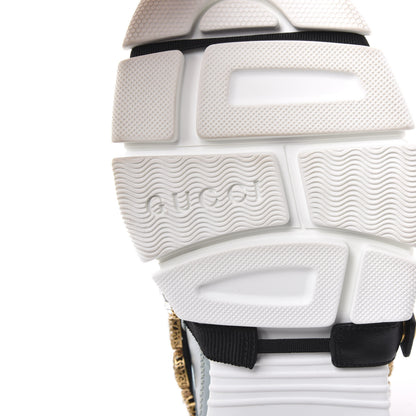 Gucci X SEGA Metallic Calfskin Removable Crystals Womens Flashtrek Sneakers 39 Lago Loess Silver 6 of 8