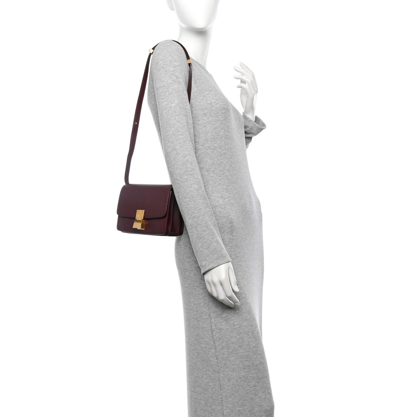 Box Calfskin Small Classic Box Flap Bag Burgundy