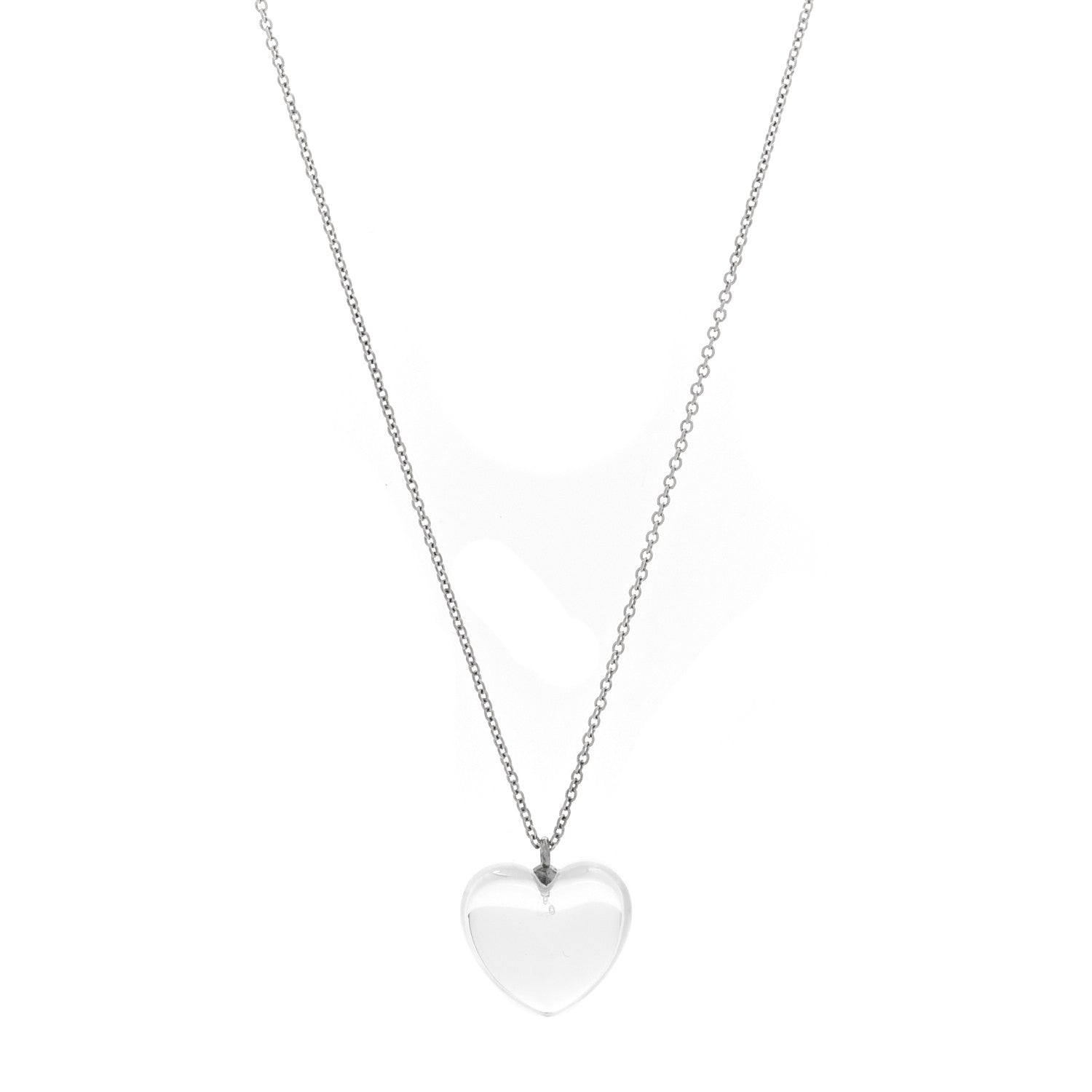 Tiffany Sterling Silver Rock Crystal Quartz Heart Necklace 1 of 4