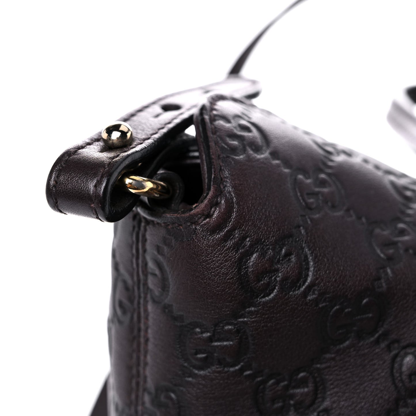 Guccissima Medium Bree Foldover Tote Chocolate
