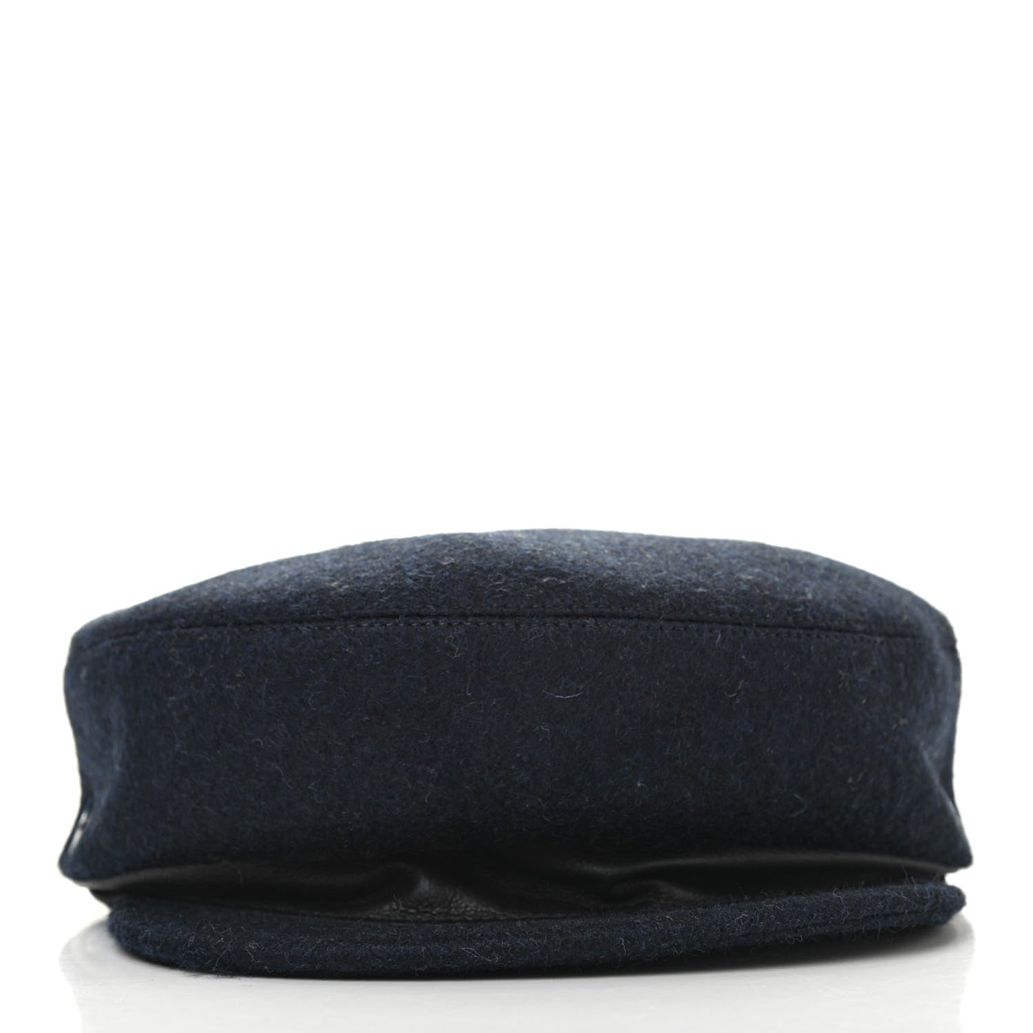 Hermes Wool Calfskin Dani Cap 57 Marine Black 2 of 4