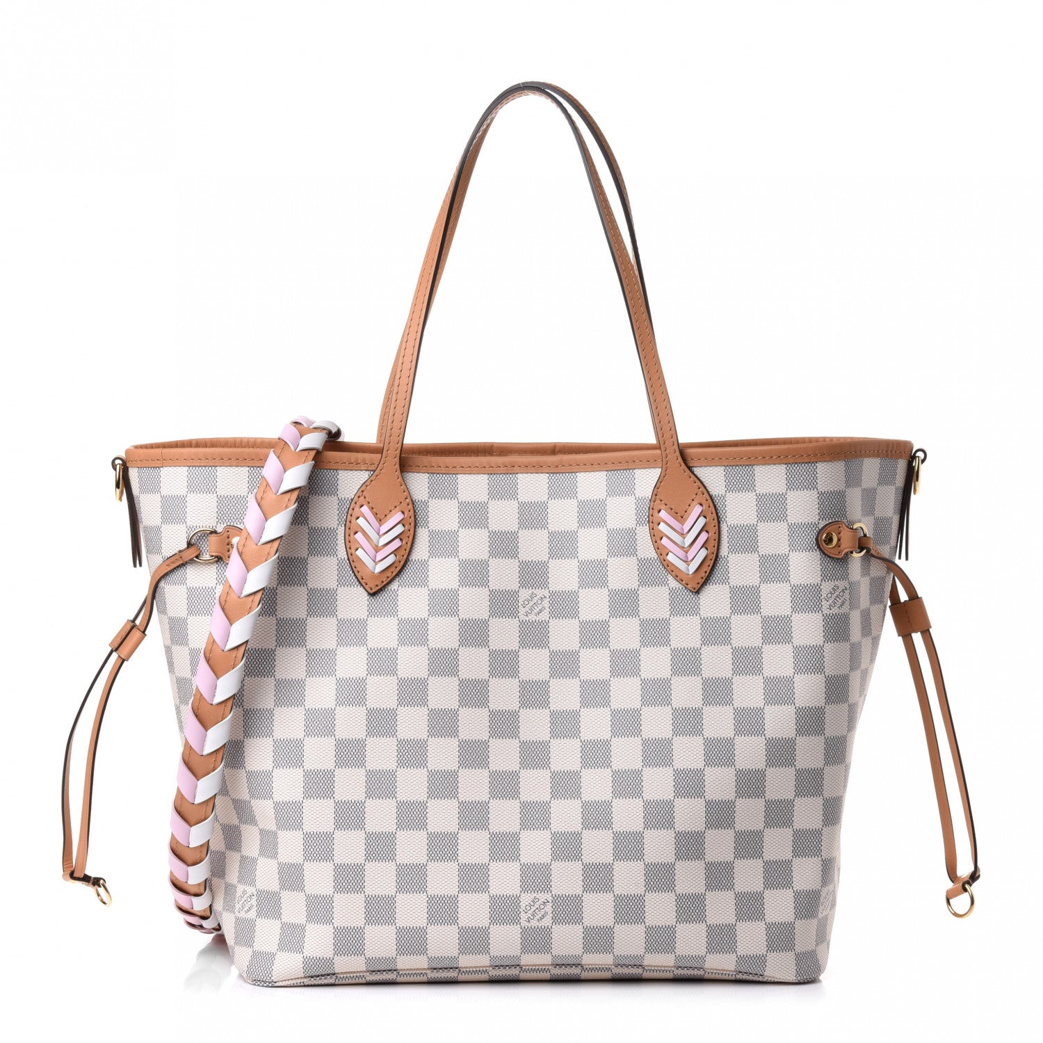 Louis Vuitton Damier Azur Braided Neverfull MM Pink 1 of 4