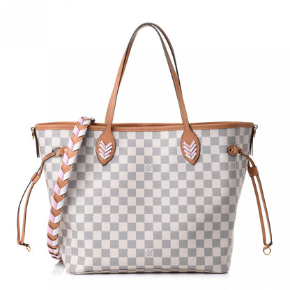 Louis Vuitton Damier Azur Braided Neverfull MM Pink 1 of 4