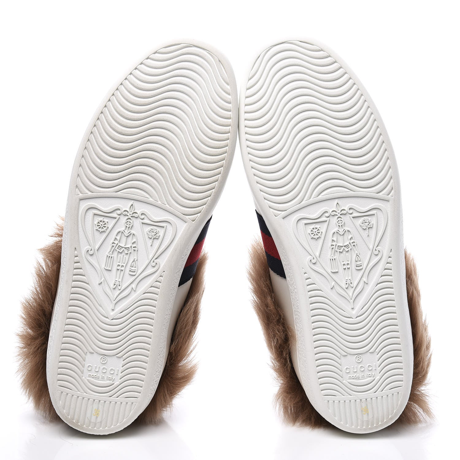 Gucci Calfskin Wool Web Bee Embroidered Womens Ace Sneakers 36 White 6 of 10