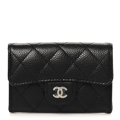 Chanel Caviar Quilted Flap Card Holder Wallet Black 1 of 9