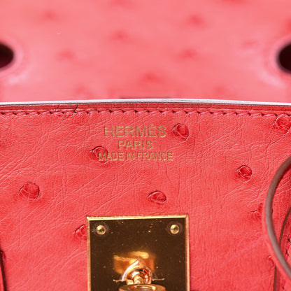Hermes Ostrich Birkin 35 Rouge Vif 19 of 37