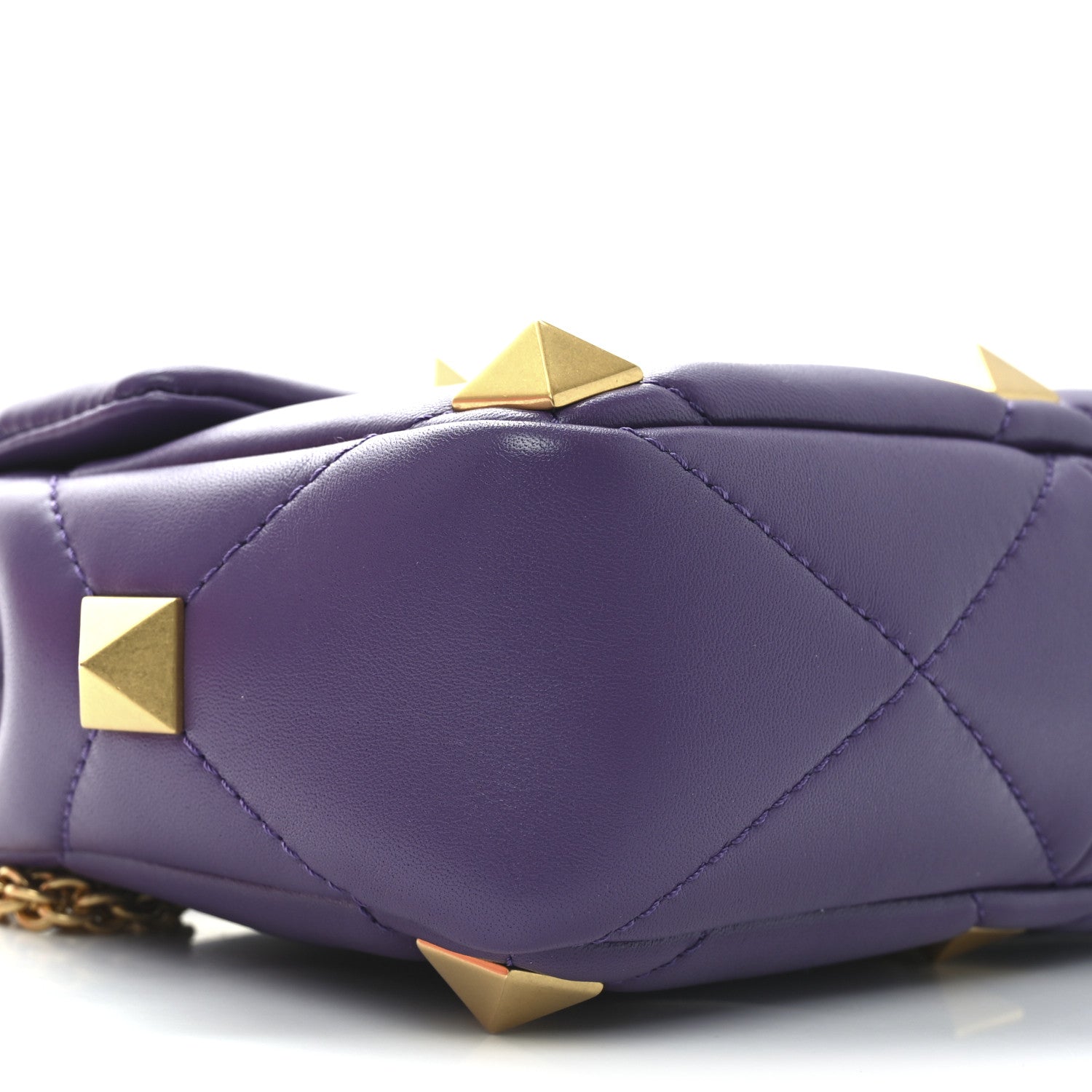 Valentino Garavani Nappa Medium Roman Stud Shoulder Bag Indian Violet 8 of 9