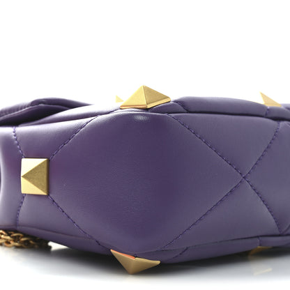 Valentino Garavani Nappa Medium Roman Stud Shoulder Bag Indian Violet 8 of 9